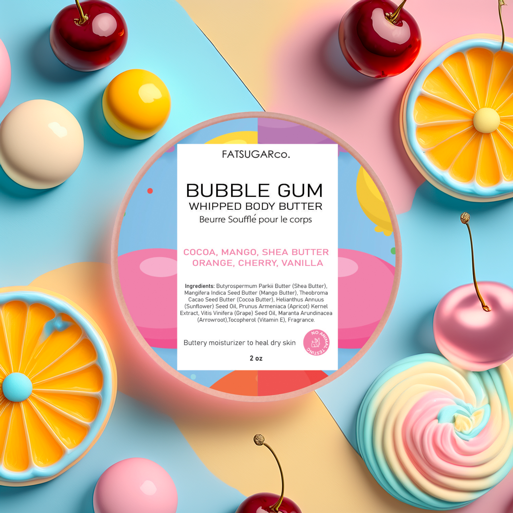 Bubble Gum Mini Whipped Body Butter - Travel Size