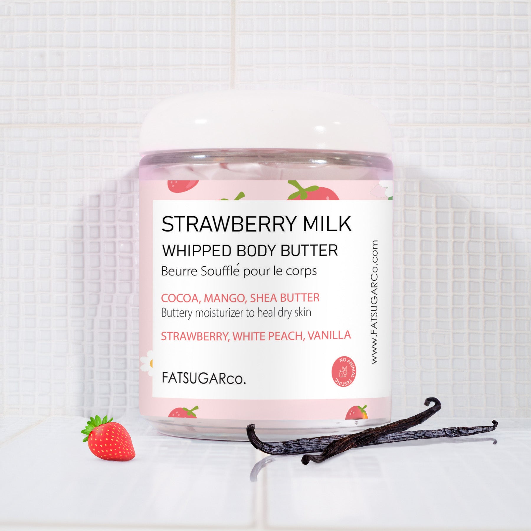 Whipped Body Butter for Dry skin- Strawberry Milk