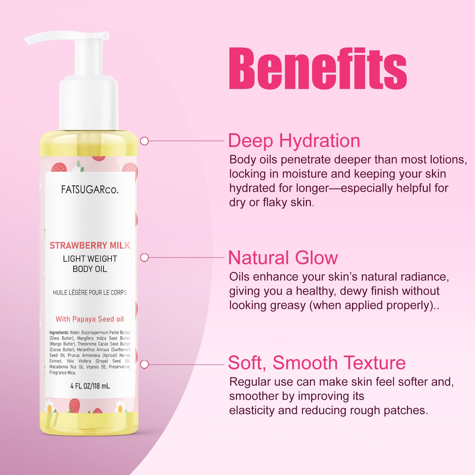 Strawberry Milk - Body Oil for Glowing Skin