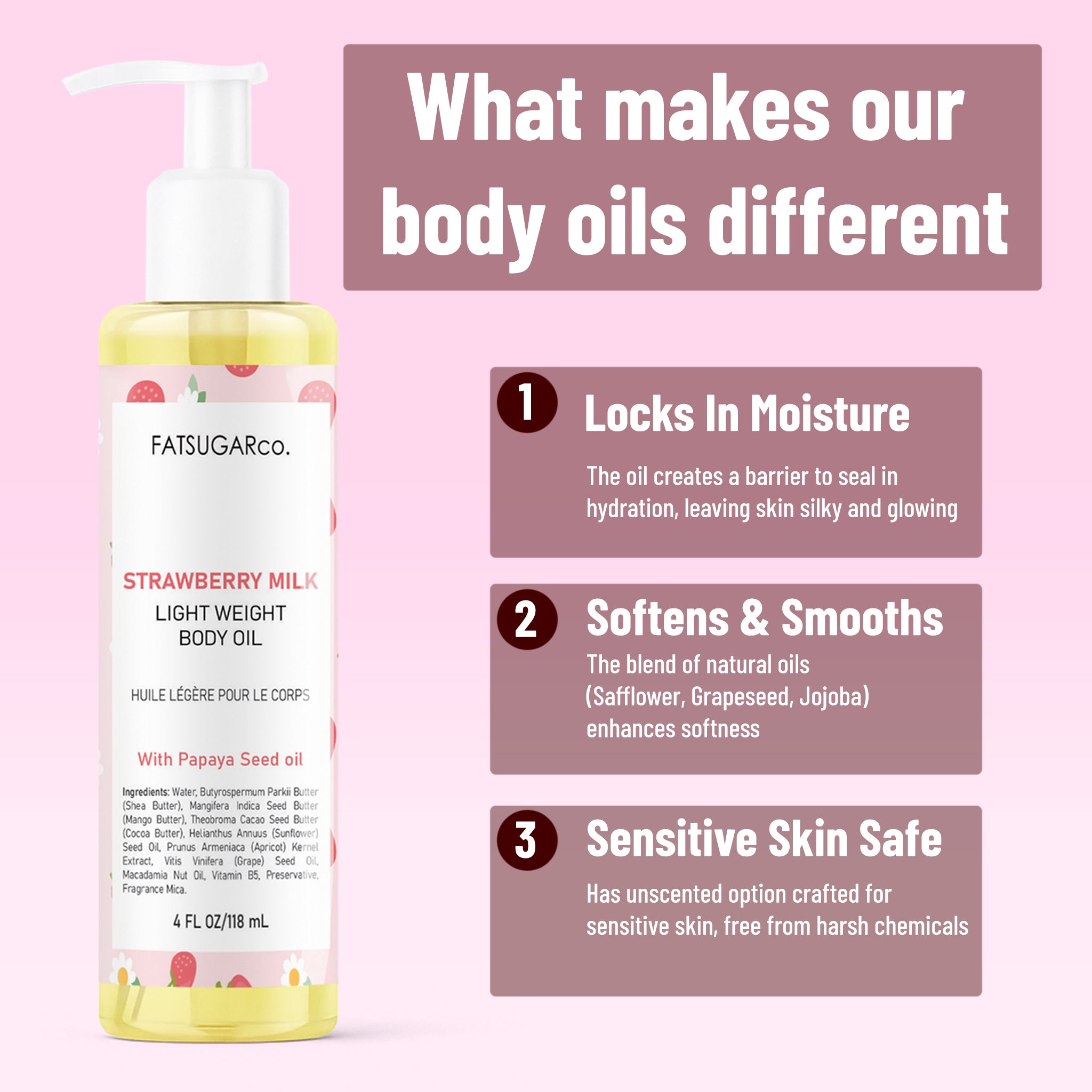 Strawberry Milk - Body Oil for Glowing Skin