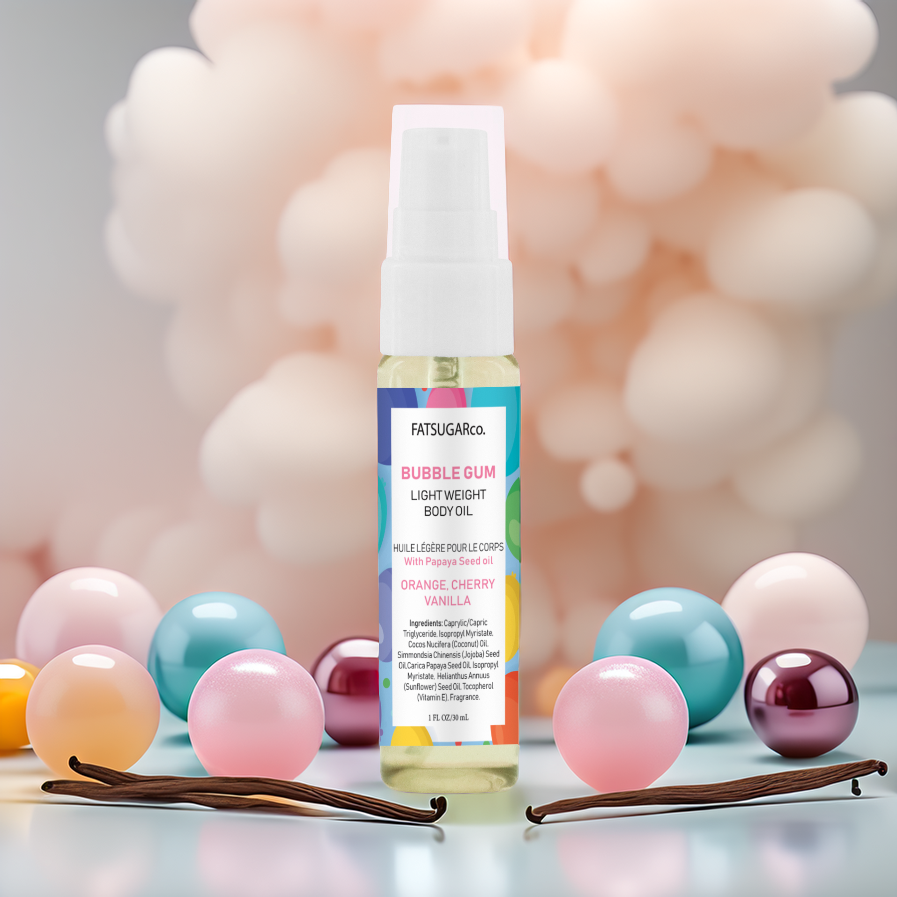 Bubble Gum Body Oil - 1 Ounce Travel Size