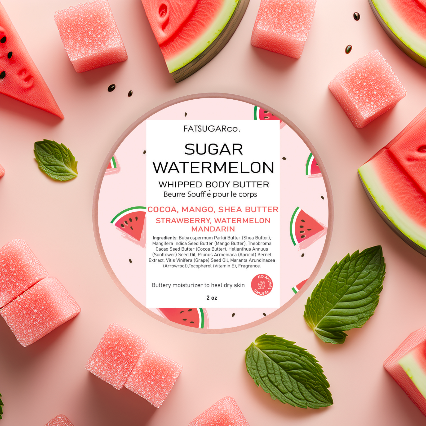 Sugar Watermelon Mini Whipped Body Butter - Travel Size
