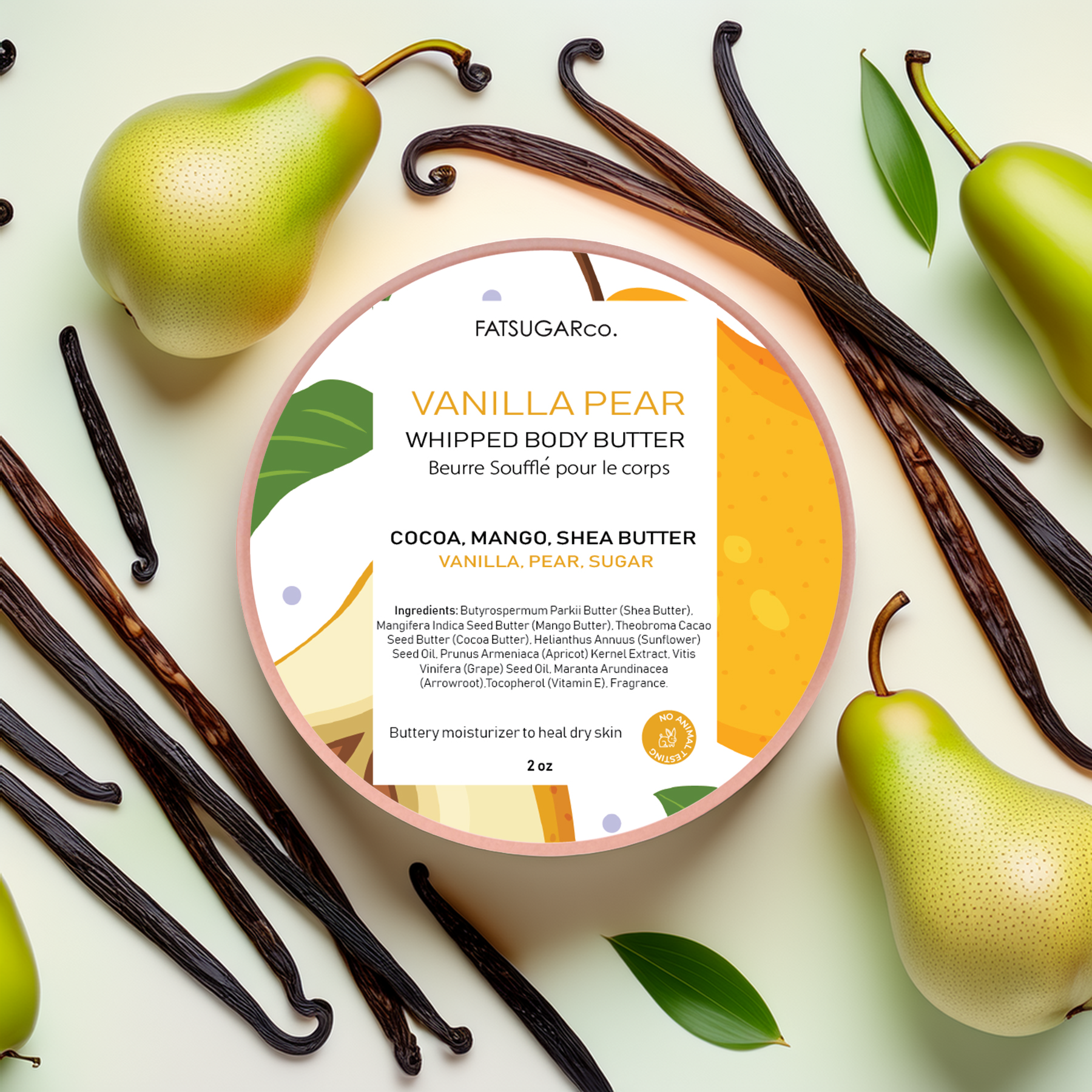 Vanilla Pear Mini Whipped Body Butter - Travel Size